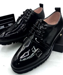 VS leather wetlook bigsole Shoe - Black