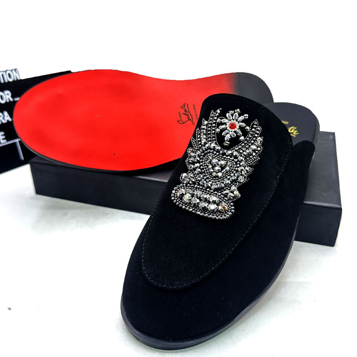 CL leather halfshoe mens shoe - Black