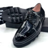 GV leather  wetlook laceup mens shoe  - Black