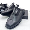 GV leather zip halfshoe    - Black