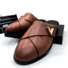 LV leather mens halfshoe    - Brown