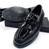 FG leather wetlook mens shoe   - Black