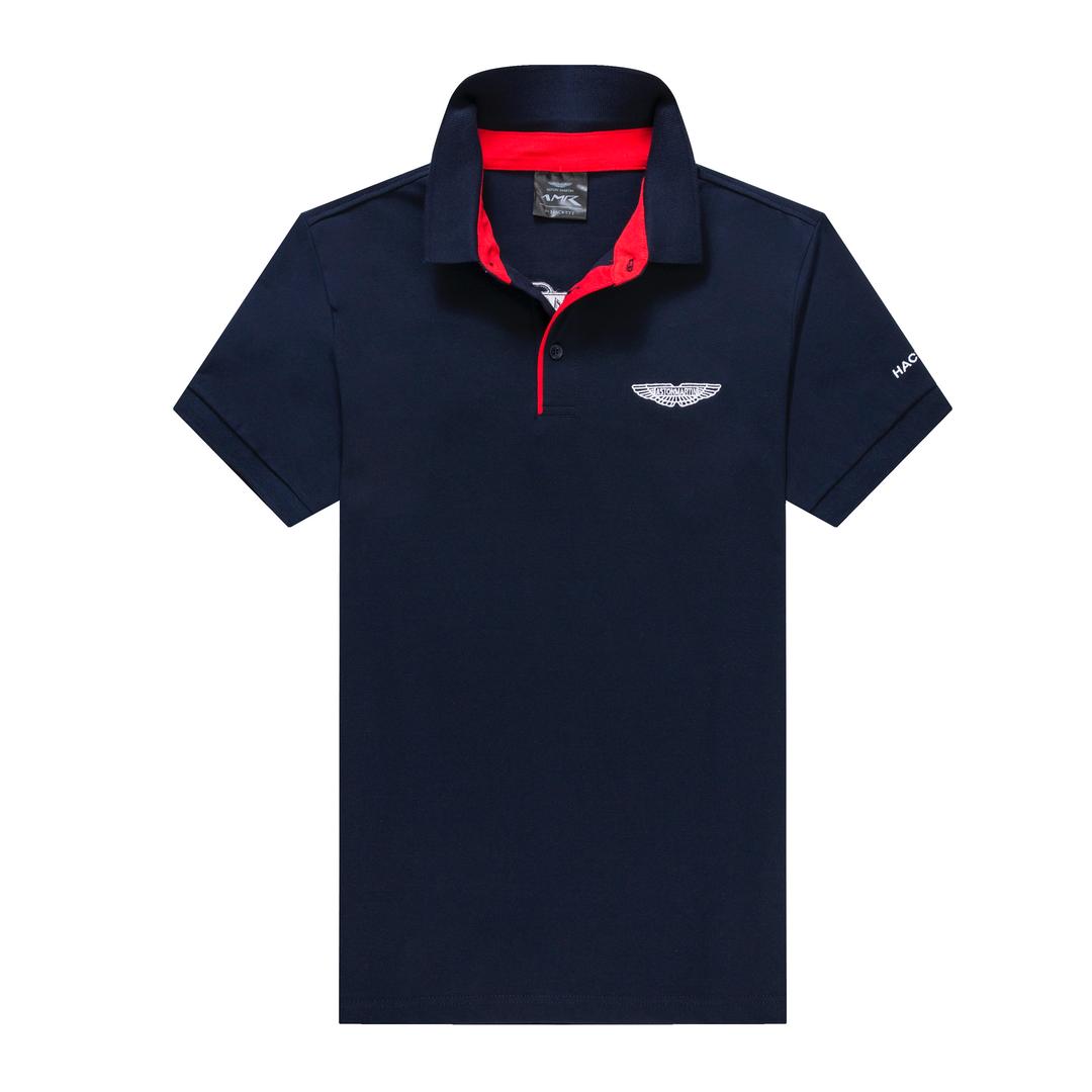 AM crested polo shirt - Navyblue
