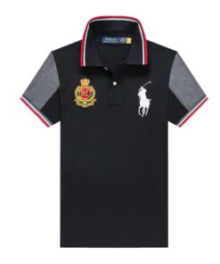 PL double crest designer polo shirt -Black