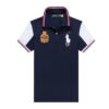 PL double crest designer polo shirt -Navy blue
